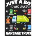 thumbnail image 4 of Kids' Cotton Casual T-Shirt with "Just a Boy Who Loves Garbage Trucks" Letter Print, Round Neck, Short Sleeve, Knitted Fabric, Stretch Fit, Summer Top for Boys and Girls, 4 of 7
