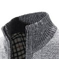 thumbnail image 7 of UTTOASFAY Mens Zip Up Knitted Cardigan Thick Sweater Stand Collar Fleece Lined Warm Gray 10(XL), 7 of 7