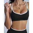 thumbnail image 4 of IBTOM CASTLE Two Piece Workout Sets for Women Color Block Strappy Sports Bra High Waist Leggings Yoga Pilates Outfits S Black, 4 of 7