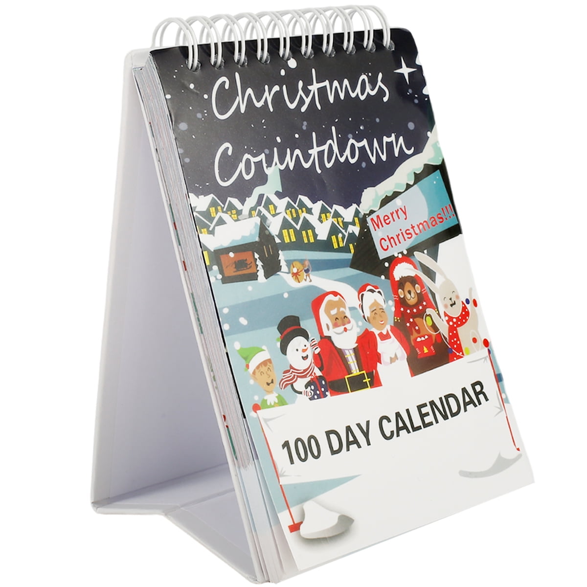 100 Day Christmas Countdown Calendar Cute Cartoon Flip Christmas Advent