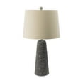 thumbnail image 2 of Youmumeub 26" Bedside & End Table Lamp, Black Stone Cone Base with 14" Beige Fabric Drum Shade, Modern Accent Lighting for Bedroom and Living Room, 2 of 12