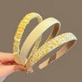 thumbnail image 6 of 7 Pack Cute Headbands for Women,Non Slip Flower Headband,Fashion Pearl Headbands,Twisted Headband,Different Designs White Solid Head Bands Set Hair Accessories Gift for Girls Kids(Yellow), 6 of 12