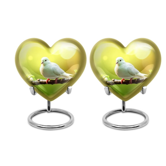 Small White Dove Bird Urns For Human Ashes Adult - Urn For Human Ashes Adult Men & Women - Urn Adult Human Ashes - Burial Urns For Human Ashes - Keepsake Urns For Ashes (Size - 3inch, 2pcs)