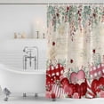 thumbnail image 3 of Love Heart Valentine's Shower Curtain, Waterproof Shower Curtains for Bathroom, Eucalyptus Botanical Red Pink Retro Washable Fabric Bathtub Curtain Set Bath Decor with 12 Hooks Long 72"x84", 3 of 8