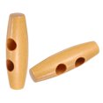 thumbnail image 4 of 50Pack 30mm Wood Toggle Buttons Olive Shape Toggles 2 Holes for Sewing, Beige, 4 of 6