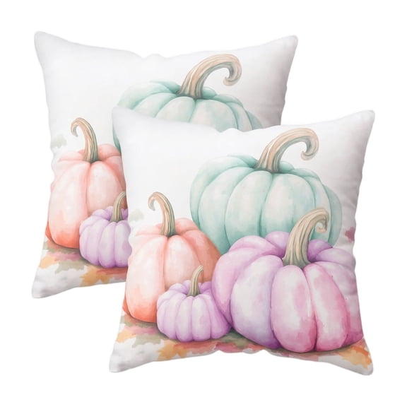 LSLXA Fall Pillow Covers 18X18 Pillow Covers Set Of 2 Pumpkin Fallen Leaves Pillowcase Orange Pumpkin And Fallen Leaf Design For Farmhouse Living Room Porch Thanksgiving Decor