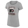thumbnail image 2 of Women's G-III 4Her by Carl Banks Heather Gray Philadelphia Flyers Super-Slim Fit Lightweight Team Logo Graphic T-Shirt, 2 of 3