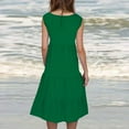 thumbnail image 4 of CALAFEBILA Womens Summer Dresses Sleeveless Solid Color Sun Dresses for Women Casual Crew Neck Beach Knee Length Mini Tank Dresses, 4 of 7