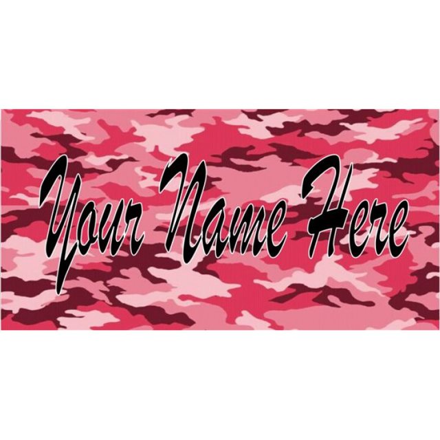 Your Name Here Pink Camo Personalized Photo Plate
