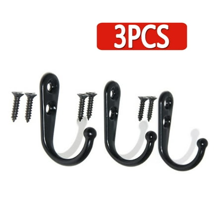 

3 Pack Farmhouse Hooks with 6Pcs Metal Screws Included Wall Mounted Single Prong Robe Hook
