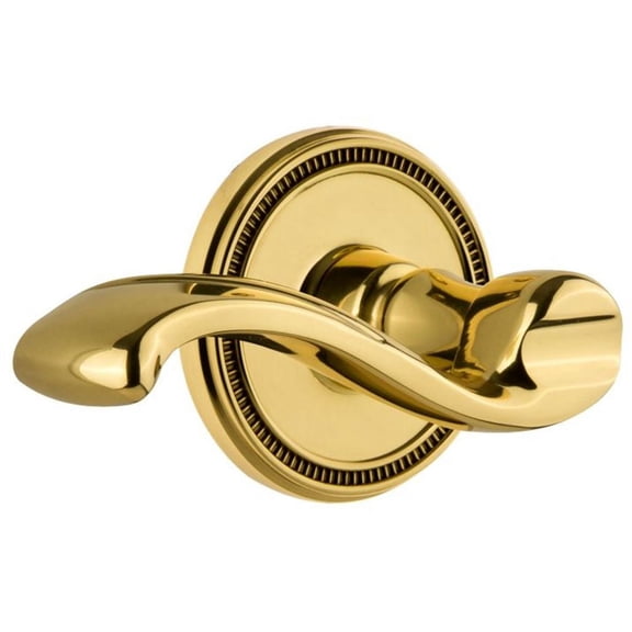 Grandeur 809301 Soleil Solid Brass Right Handed Single Dummy Door Lever Set - Brass