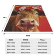thumbnail image 3 of Honeii White And Red Daisy Cow Print Fleece Blanket - Throw Blanket for Bed, Sofa, Couch, Camping, and Travel , Microplush Ultra Soft Warm Blanket-40"x30", 3 of 7