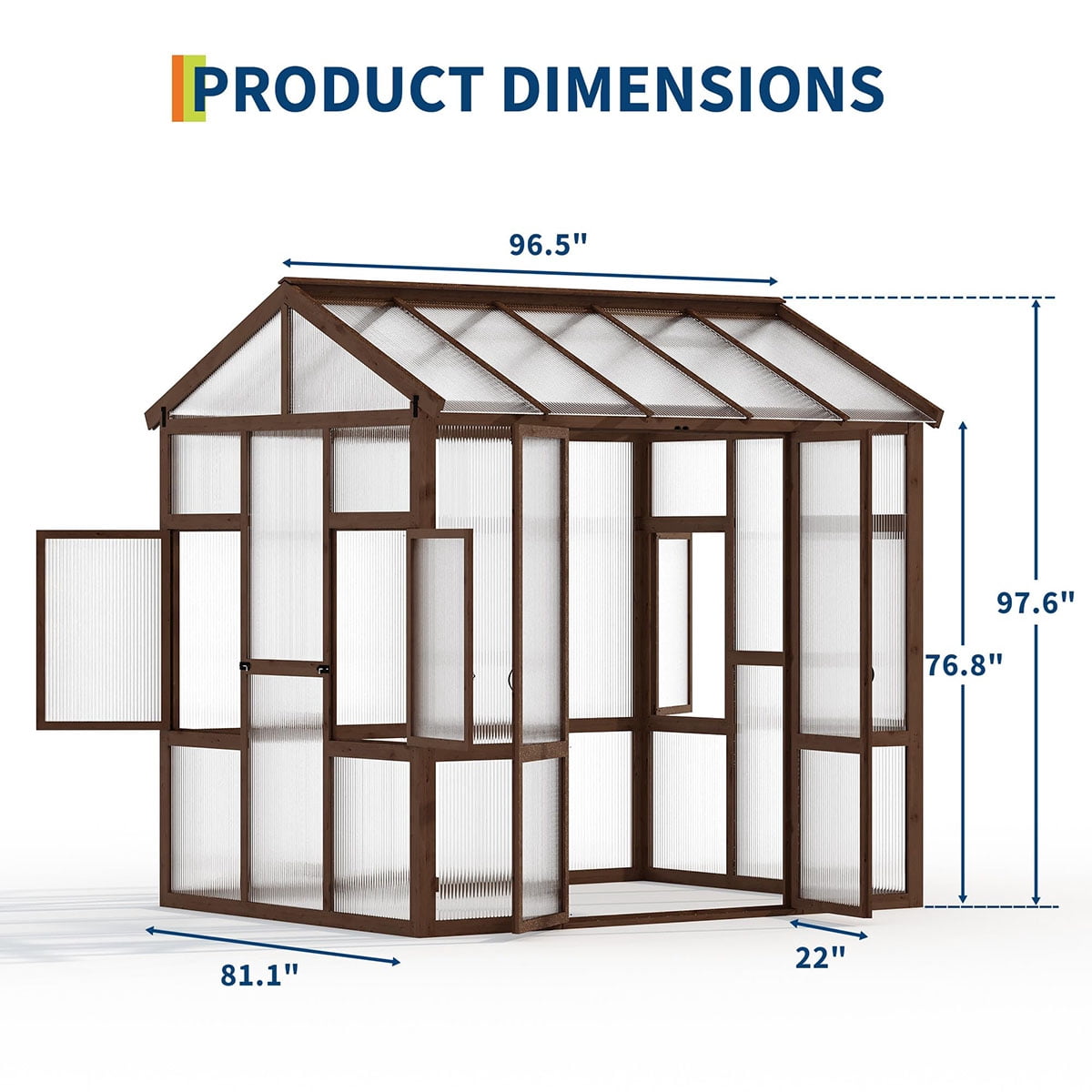 Danolapsi 6x8 FT Wooden Greenhouse for Outdoor,Heavy Duty Walk-in Green House Kit with 6mm Polycarbonate,Ventilated Window & Lockable Door for Backyard, Patio,Lawn（ship in 3 boxes）