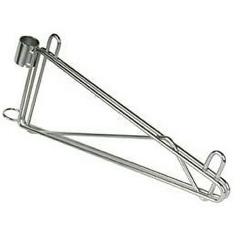 Wall Mounting Bracket Set For 18\" Chrome Wire Shelving - NSF Certified - Heavy-Duty Steel (2 Pack)