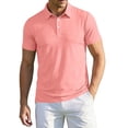 thumbnail image 3 of Evdexr Men's Polo Shirts Button Down Short Sleeve Shirts Summer 2026 Collared Casual Quick Dry Golf Tops Breathable Moisture Wicking T Shirts Pink L, 3 of 9