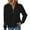 Black, variant on Women's Ribbed Knit Sweatshirt Zip Front Long Sleeve Top Soft Stretchy Comfort Casual Streetwear Style L Size Black