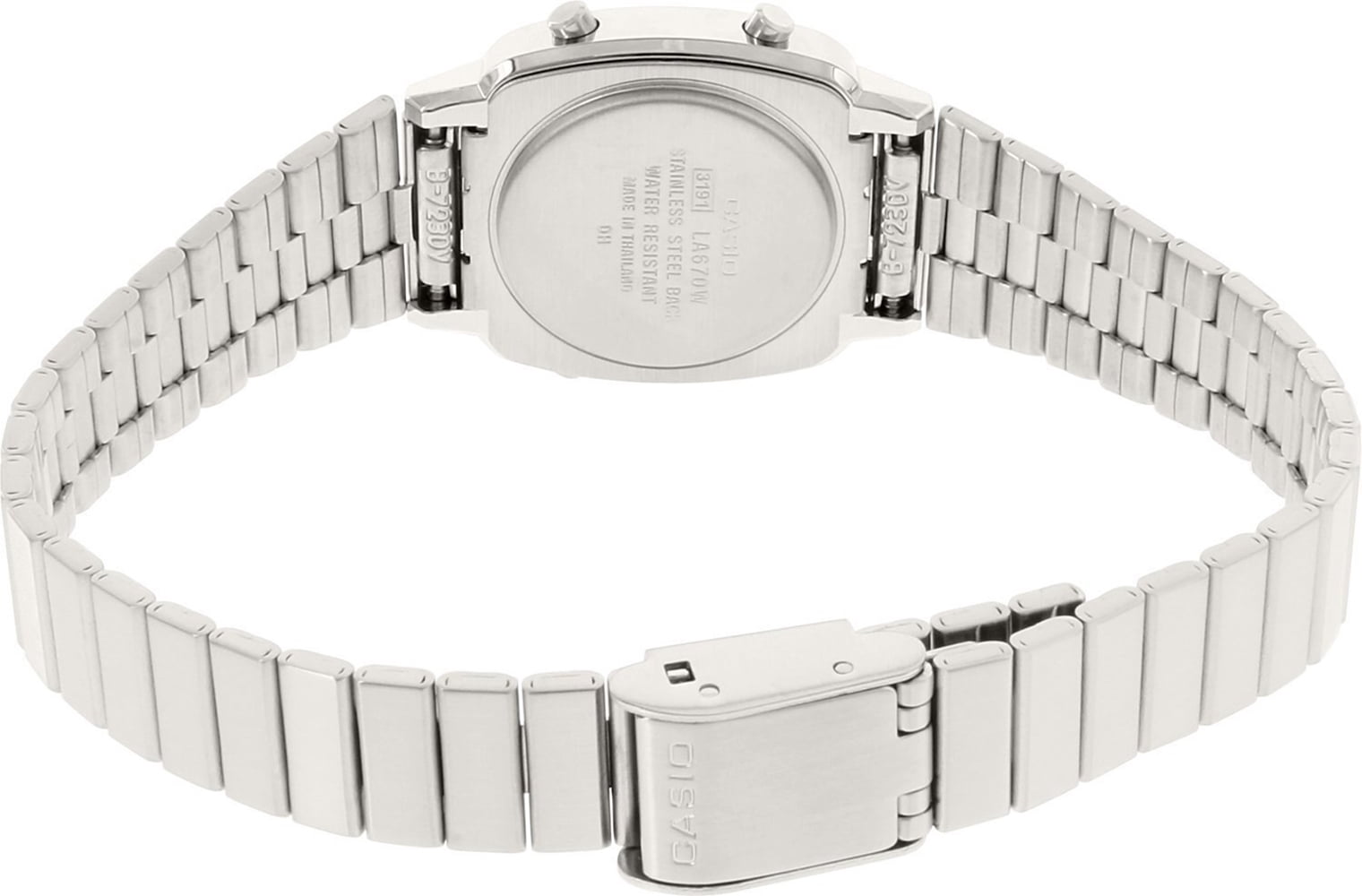 Casio Women's Silver Stainless-Steel Quartz Watch LA670WA-2 with Digital Dial