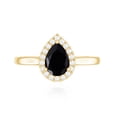 thumbnail image 4 of Rosec Jewels Real Black Spinel Teardrop Engagement Ring with Halo - 5X7 mm - Black Spinel Diamond Ring - AAA Quality, 10K Yellow Gold, US 10.50, 4 of 8