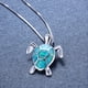 thumbnail image 2 of Gorgeous Bohemian Fire Opal Necklace - Silver Color, Blue, White & Green Tortoise Pendants, 2 of 4