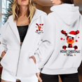 thumbnail image 2 of Womens Zip-up Hoodie Christmas Elk Print Long Sleeve Jackets Funny Xmas Holiday Funny Fall Winter Hooded Sweatshirts, 2 of 8