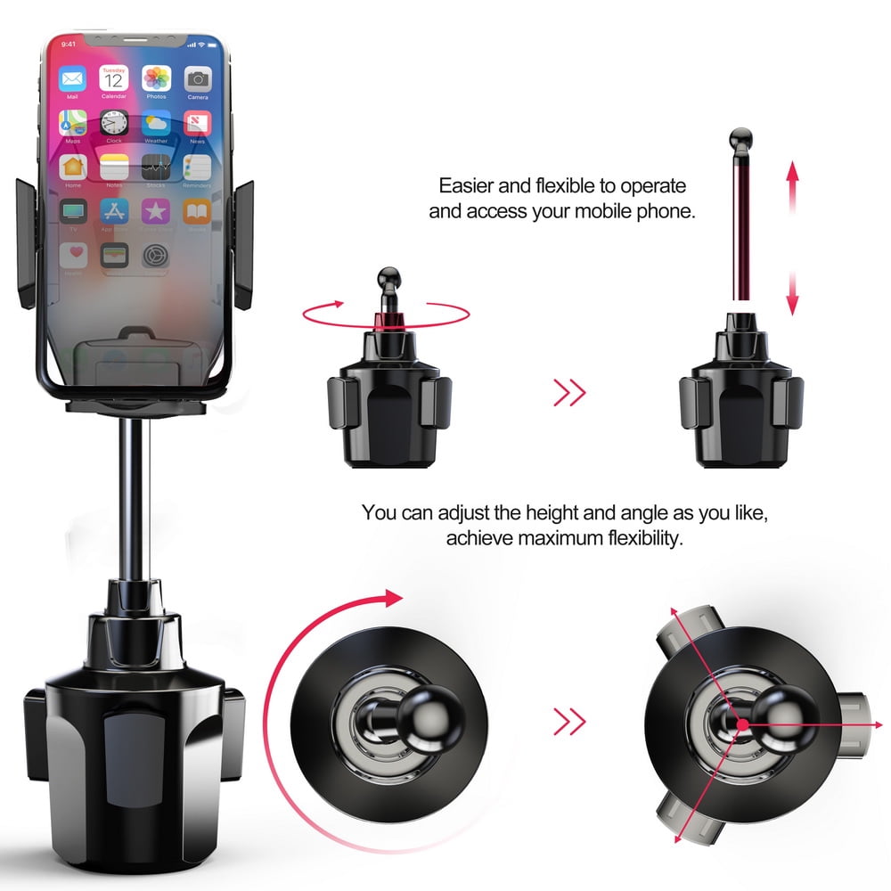 #68 UNIVERSAL HIGH QUALITY ADJUSTABLE CUP HOLDER PHONE MOUNT WITH EXTENDABLE NECK FOR BETTER VIEWING AND QUICK LOCK & RELEASE BUTTON