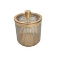 thumbnail image 4 of Makeup Cotton Swab Ball Holder Jar with Lid Dispenser for Countertop Desktop light brown, 4 of 8