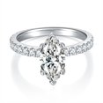 thumbnail image 2 of 2 Carat Moissanite Rings for Women D Color VVS1 S925 Sterling Silver Marquise Cut Moissanite Promise Ring Simulated Diamond Engagement Ring Lab Created Diamond Ring, 2 of 6