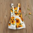 thumbnail image 3 of Kids Toddler Girl Summer Outfit Floral Print Overalls Jumpsuit Sleeveless Romper Bib Shortalls Suspender Shorts Pants, 3 of 6
