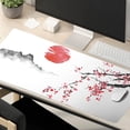 thumbnail image 4 of Japanese Cherry Blossom Mouse Pad - Stitched Edges Extended Waterproof Watercolor Sakura Desk Pads 31.5×11.8 Inch with Non Skid Rubber Base Large Keyboard Mat Computer Mousepad for Gaming Office, 4 of 6
