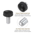 thumbnail image 3 of Uxcell 30 Packs M6 x 12mm Metric Male Thread Knurled Knobs Thumb Screw Clamping Knobs Grip Black, 3 of 5