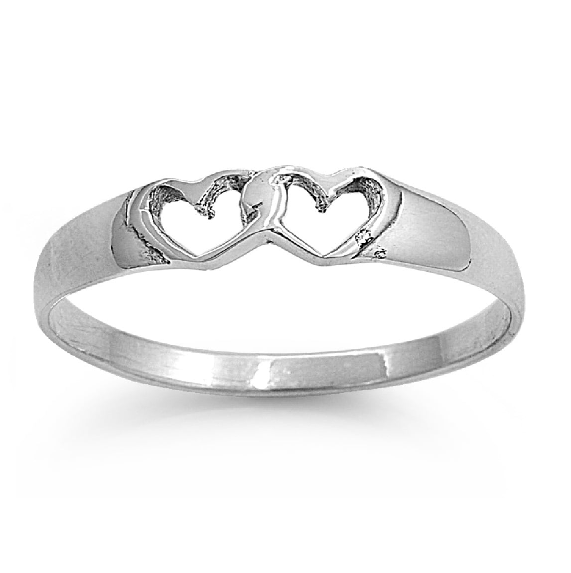 925 Sterling Silver Always Connected Heart Ring Size 6 - Walmart.com