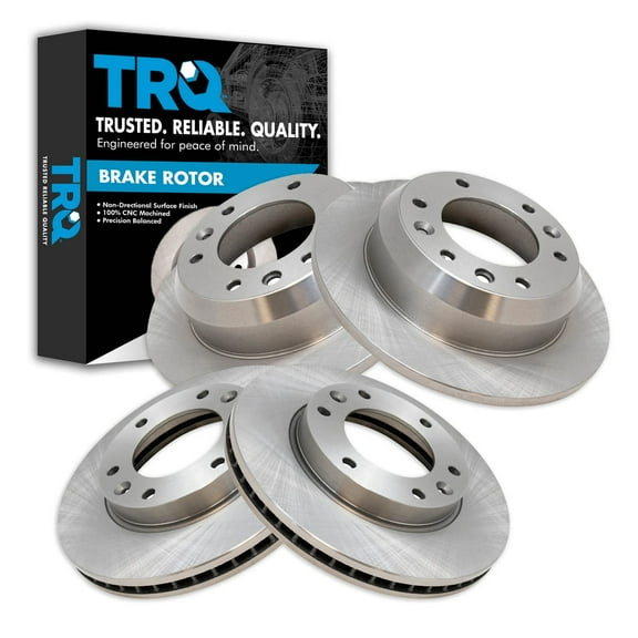TRQ Front and Rear Brake Rotors Set Fits Select 2007-2008 Hyundai Entourage 2006-2014 Kia Sedona