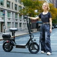thumbnail image 5 of 500W Adult Shock Absorption Electric Scooter with Seat 14" Commuter Electric Scooter With Carry Basket - Up to 30 Miles 20MPH, 5 of 17