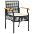 thumbnail image 2 of vidaXL 5 Piece Garden Dining Set with Cushions Black Poly Rattan, 2 of 5