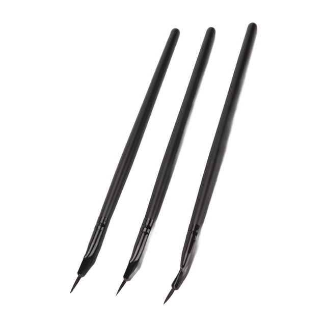 Pincel delineador de ojos curvo, 3 piezas Pincel delineador de ojos ultrafino curvo para definir los ojos Pincel delineador de ojos de máxima eficiencia