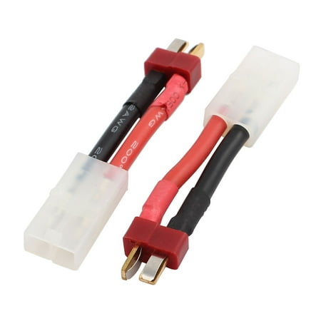 - 2Pcs Male to T-Connector Female Adapter Wire Cable for RC Helicopter ESC Battery