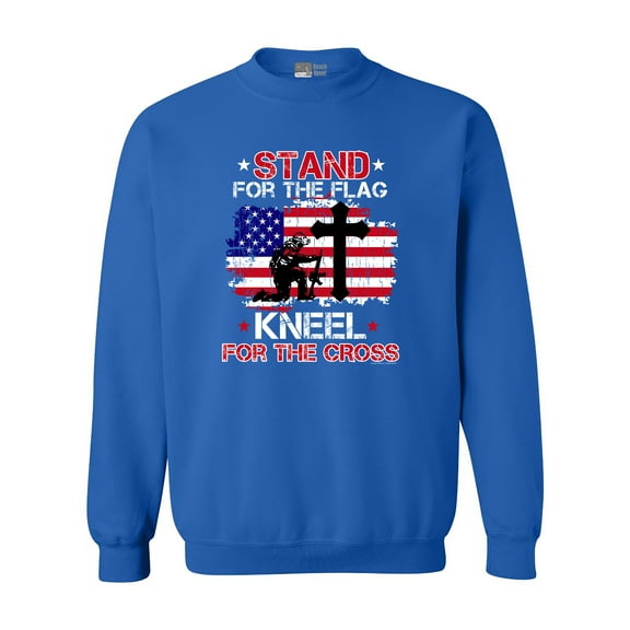 Stand For The Flag Kneel For The Cross Soldier Flag DT Crewneck Sweatshirt
