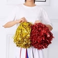 thumbnail image 5 of huanledash Dance Pompoms Straight Shank Type Fluffy PET Double Pass Cheerleader Hand Flower Ball Decoration for Soccer, 5 of 8