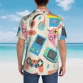 thumbnail image 6 of Bixox Men's Hawaiian Shirts Men's Playing Video Games Print Short-Sleeve Shirt-XX-Large, 6 of 8