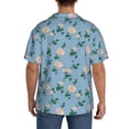 thumbnail image 3 of Hirioo Rose Flowers for Men's Cuban Collar Short Sleeve Shirt Button Down Shirt Beach Summer Shirts Wedding Vacation Shirts-4X-Large, 3 of 5