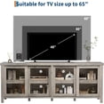 thumbnail image 5 of IdealHouse TV Stand for 65 Inch TV, Mid Century Modern Entertainment Center with 4 Sliding Glass Doors and Storage Cabinets, Media Console, Grey, 5 of 7