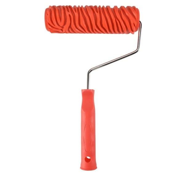 7Inch Embossed Stripe Painting Roller with Handle for Wall Decoration
