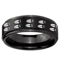 thumbnail image 2 of Deer Tracks 8MM Step Edge Brush Black Tungsten Men Ring, 2 of 2