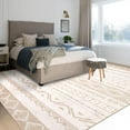 thumbnail image 4 of Modern 8'x10' Large Boho Area Rugs for Living Room, Bedroom, Dining Room, Modern Rugs Farmhouse, Office Stain Resistant Machine Washable Non-slip Bohemian, Ivory Beige, 4 of 8