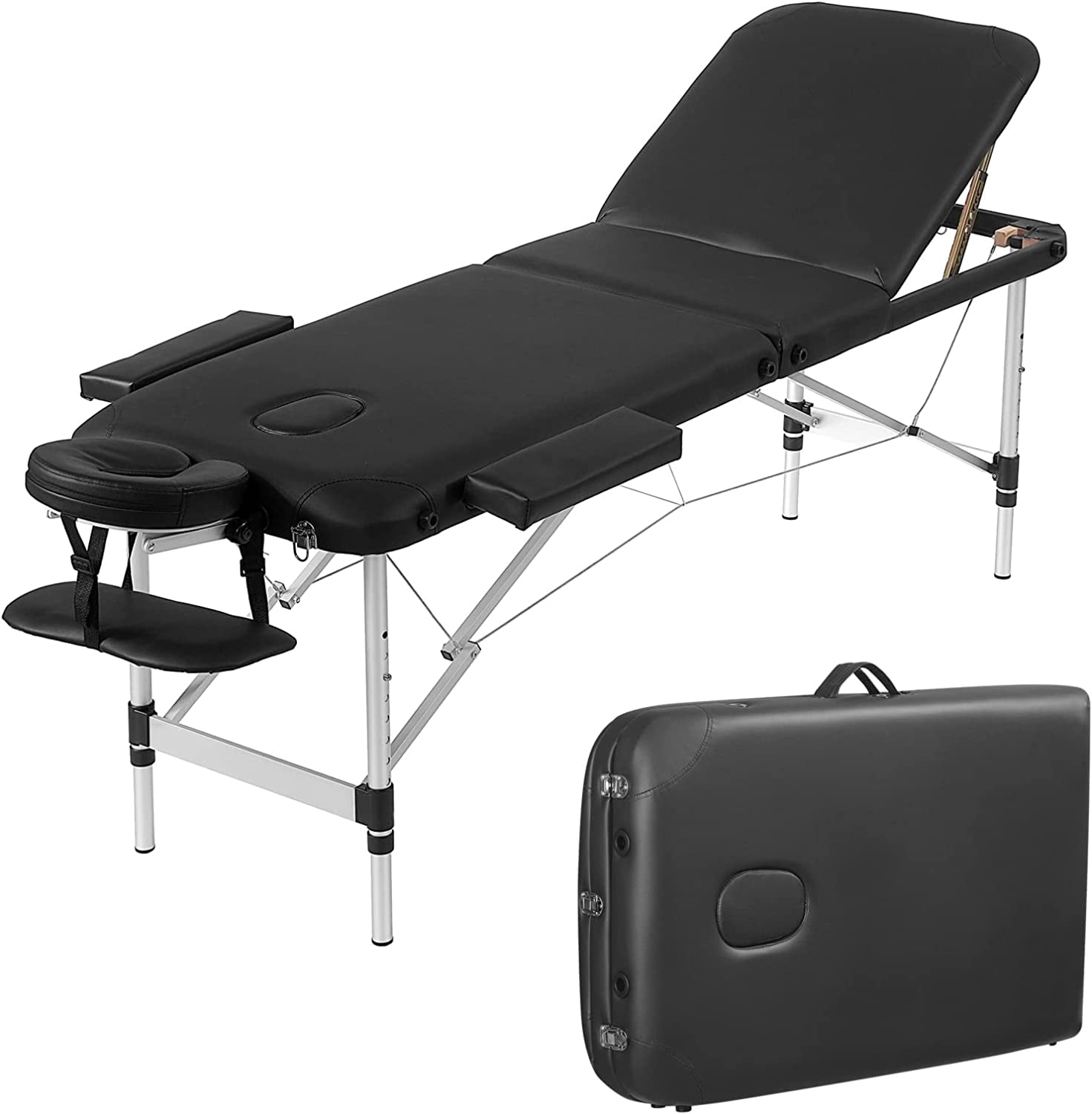 Prilinex 3 Section Adjustable Massage Table, Spa Bed Lash Bed with