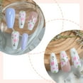 thumbnail image 4 of T-HOTLYST 24 Pcs Long Shape Press On Nail Flowers False Nail Simple Acrylic Nail Glossy Full Cover Stick on Nail for Woman, 4 of 7