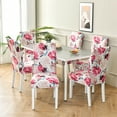 thumbnail image 6 of Fuloon 4 Pack Chair Covers Pink Stretch Spandex Jacquard Slipcover for Home and Banquets (Flowers), 6 of 7