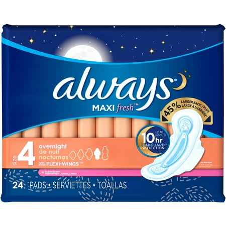 Always Maxi Overnight Pads with Flexi-Wings, (Choose your Count ...