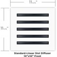 thumbnail image 2 of Diffuseur à Fente Linéaire Standard 10x10 - Couvercle de Ventilation AC - Registre HVAC, 2 of 2