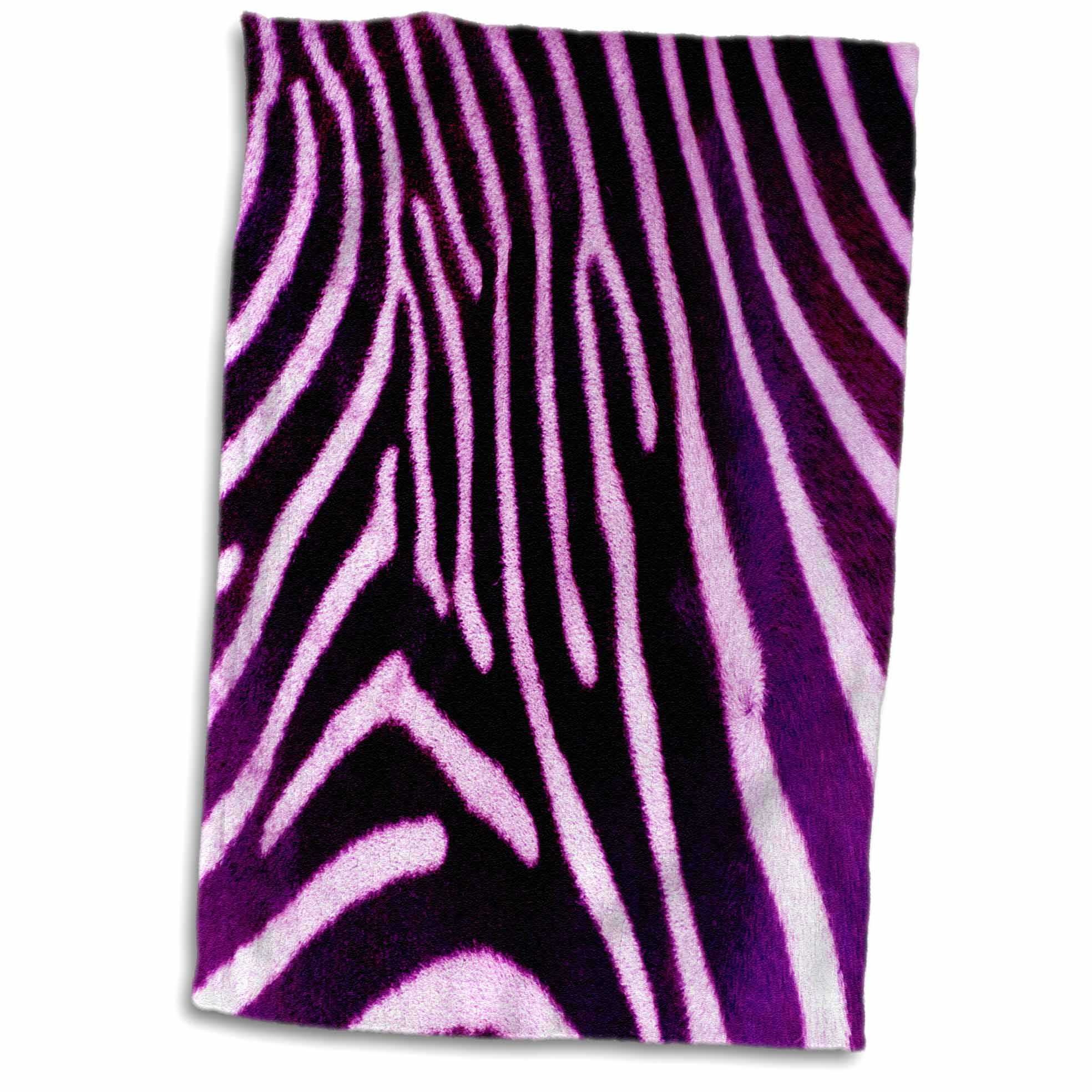 3dRose Purple Zebra Animal Print Towel, 15 by 22inch